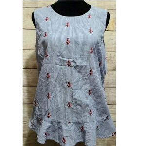 Tommy Hilfiger Sleeveless Peplum Blouse Top 